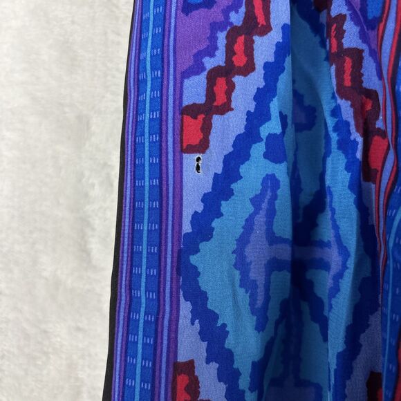 Vintage Anne Crimmins For Umi Collections Silk Aztec Abstract Print Skirt Sz 12 - Picture 4 of 6